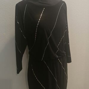 Elegant Black Dress with Silver Accents